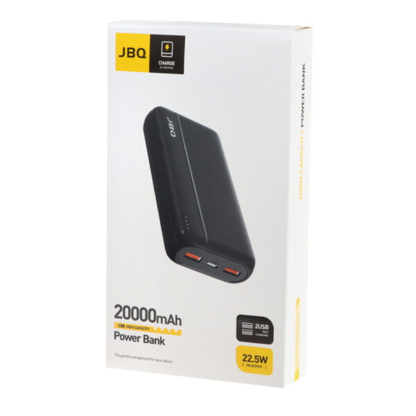پاوربانک (PD و فست شارژ) JBQ 22.5W 20000mAh مدل PB-7720 - مشکی (گارانتی یکساله رصاصی)