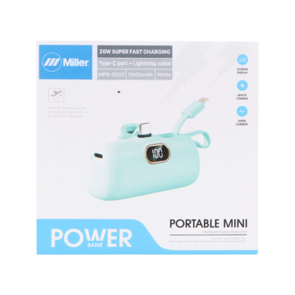 پاوربانک (فست شارژ) Miller 20W 5000mAh مدل MPS-5020 - مشکی (گارانتی پارتیان پایا)