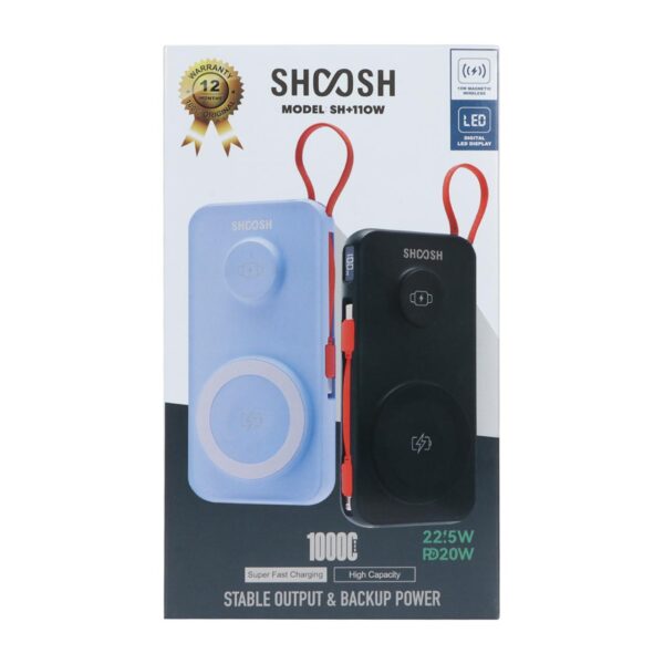 پاوربانک (PD و فست شارژ) Shoosh 22.5W 10000mAh مدل SH+11OW - سفید- SMO