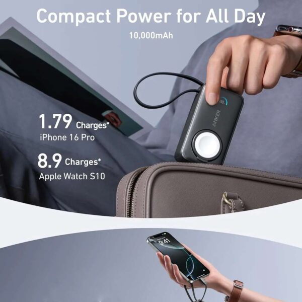 پاور بانک فست شارژ ANKER 10000mAh مدل A1657H11 35W - مشکی (گارانتی 18ماهه حافظه طلایی ایستا)