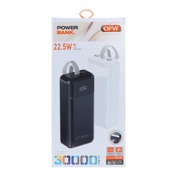پاوربانک ( فست شارژ) Ofyi 22.5W 30000mAh مدل PB-09 - مشکی
