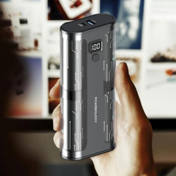 پاوربانک (PD و فست شارژ) Powerology 65W 20000mAh مدل PPBCHA25 - مشکی (کارکرده )